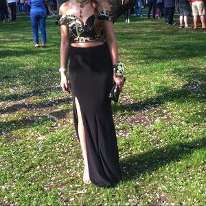 SOLD Custom Black and Gold Dress